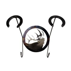 COAT/HAT RACK Metal ELK Handmade Western Artist Made Wall Mount Hang OOAK
